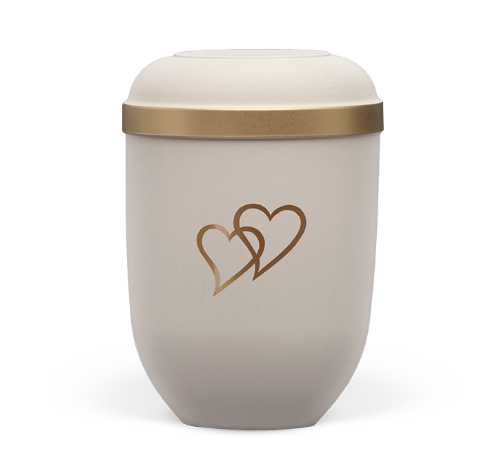 Heiso Classic gold rim heart organic urn - 0