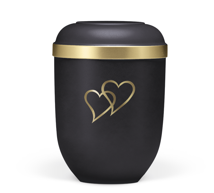 Heiso Classic gold rim heart organic urn