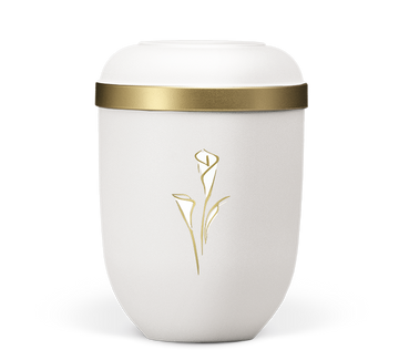 Heiso Classic Gold rim Calla organic urn - 0