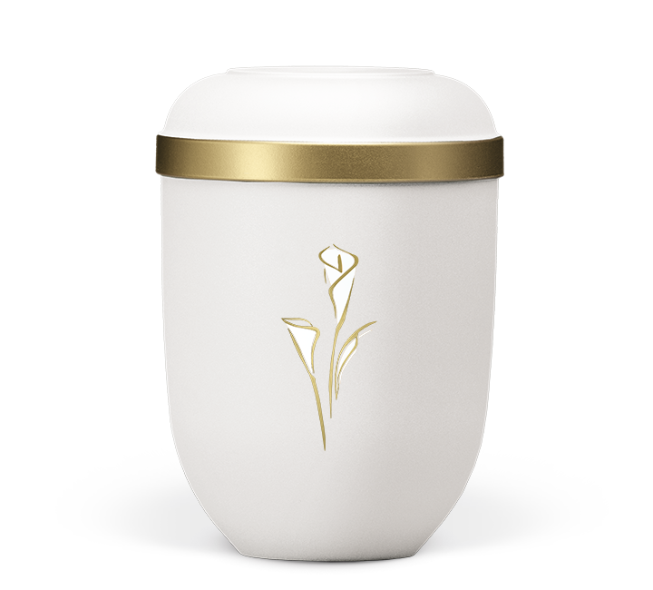 Heiso Classic Gold rim Calla organic urn - 0