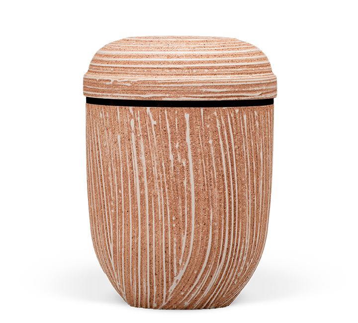 Heiso Classic Limestone Rosé lined organic urn