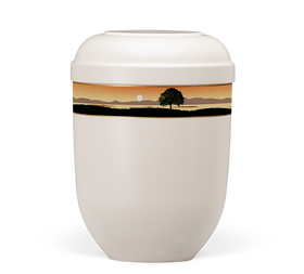 Urna biologica Heiso Classic bianco crema a fascia decorativa