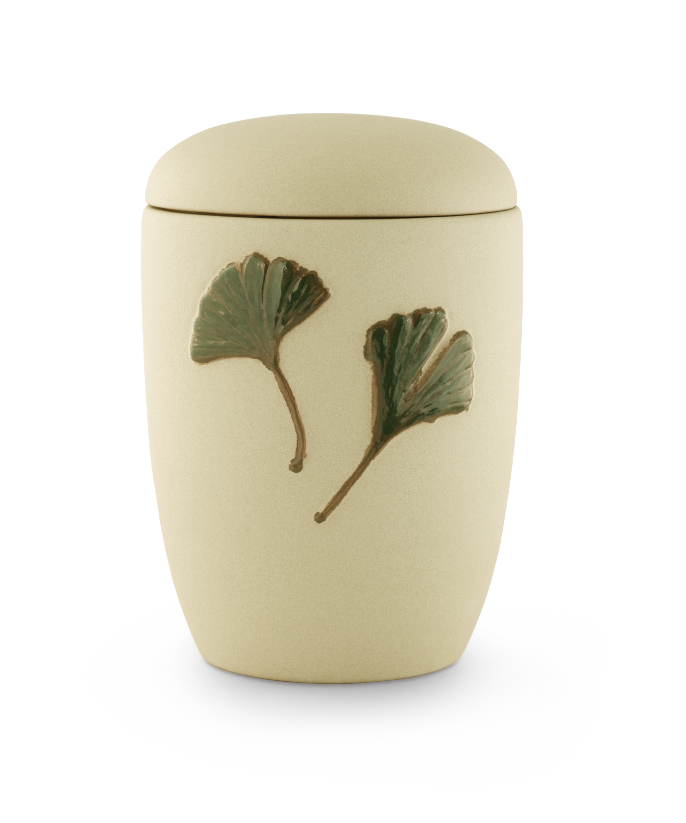 Völsing urn ginkgo leaves ceramic
