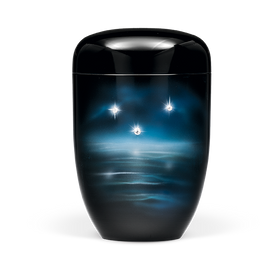 Heiso Elegance Blume Airbrush mit Kristallen Bio Urne - 0