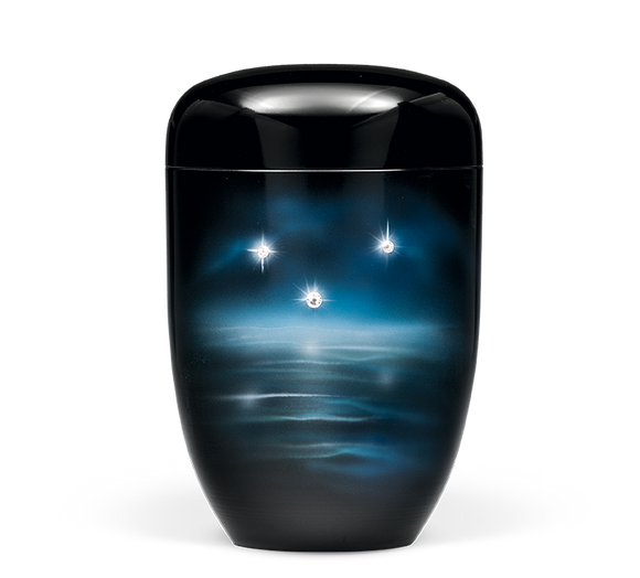 Heiso Elegance Blume Airbrush mit Kristallen Bio Urne