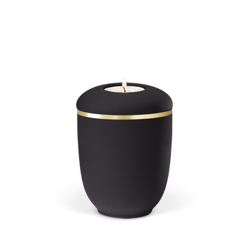 Heiso Gedenkurne Goldband Keramik