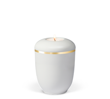 Heiso Gedenkurne Goldband Keramik - 0