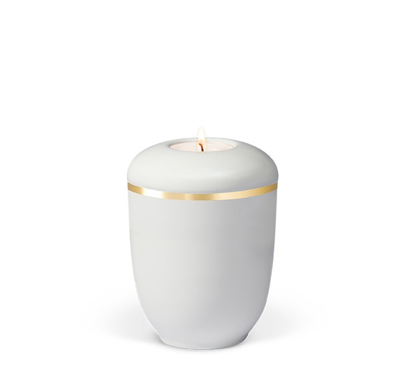 Urna funeraria Heiso banda de oro cerámica