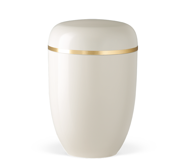 Heiso Elegance brushed gold band organic urn - 0