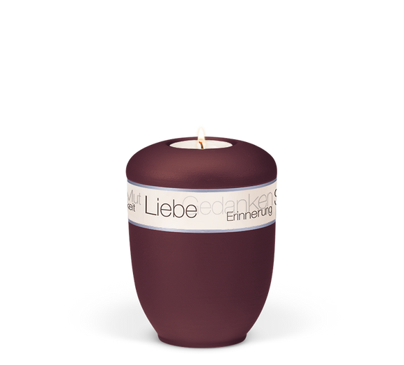 Heiso Gedenkurne Trauertext Keramik