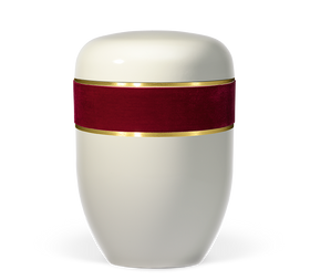 Heiso Elegance blanc crème bande velours urne bio