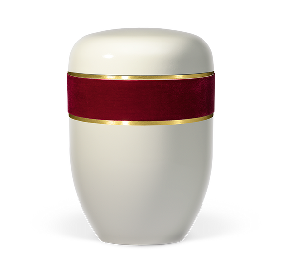 Heiso Elegance Cremeweiß Samtband Bio Urne