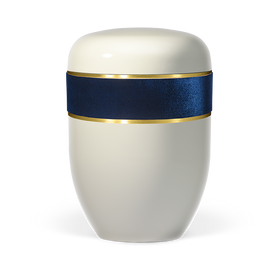 Heiso Elegance blanc crème bande velours urne bio - 0