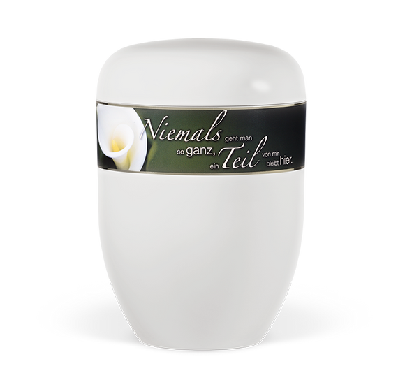 Heiso Elegance decorative ribbon motif and mourning text organic urn