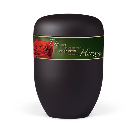 Heiso Elegance decorative ribbon motif and mourning text organic urn