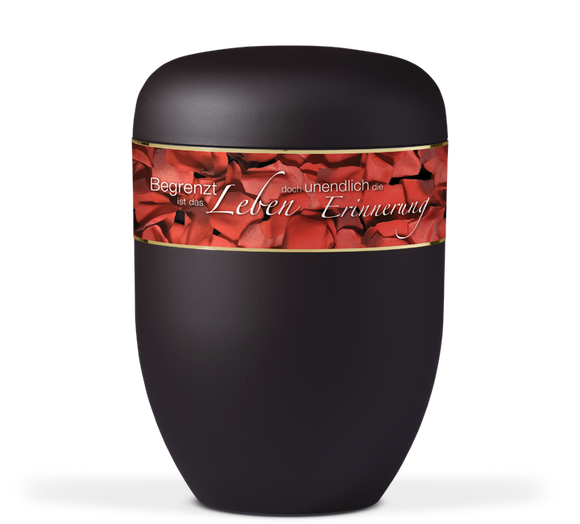 Heiso Elegance decorative ribbon motif and mourning text organic urn