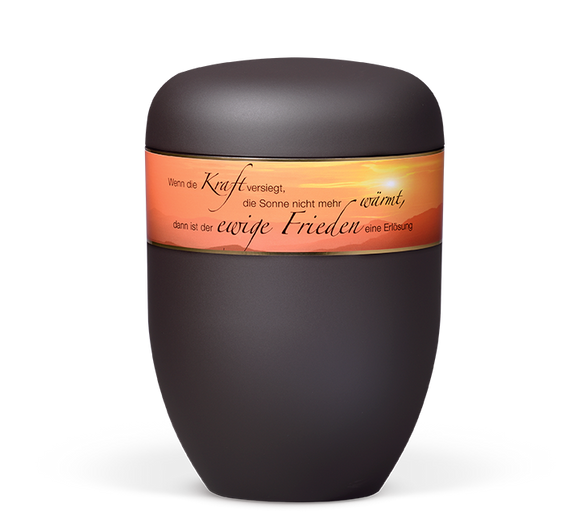 Heiso Elegance decorative ribbon motif and mourning text organic urn