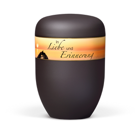 Heiso Elegance Dekorband Motiv und Trauertext Bio Urne