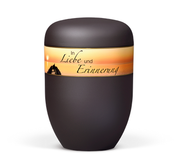 Heiso Elegance Dekorband Motiv und Trauertext Bio Urne