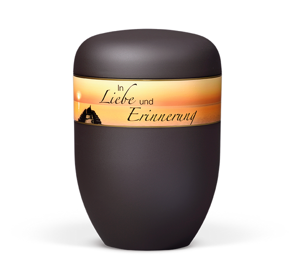 Heiso Elegance decorative ribbon motif and mourning text organic urn