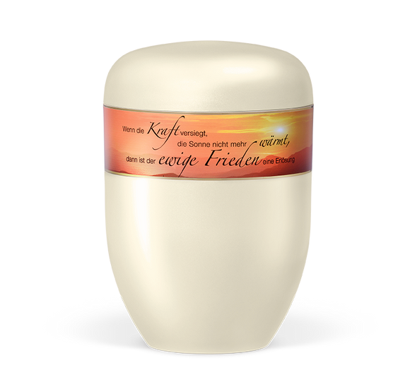 Heiso Elegance decorative ribbon motif and mourning text organic urn