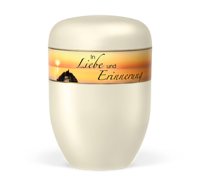 Heiso Elegance Dekorband Motiv und Trauertext Bio Urne - 0