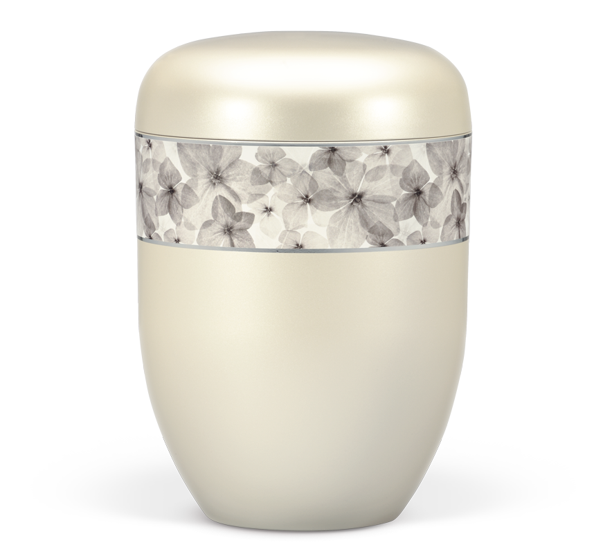 Heiso Elegance cream white mother-of-pearl organic urn