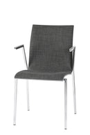 Sedia impilabile Lavabis in legno imbottito con bracciolo-1