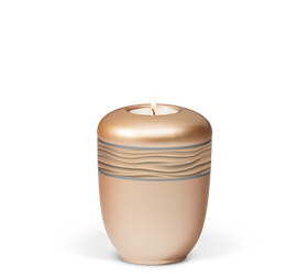 Heiso Gedenkurne Dekorband Wellenmuster Keramik - 0