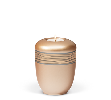 Heiso Gedenkurne Dekorband Wellenmuster Keramik - 0