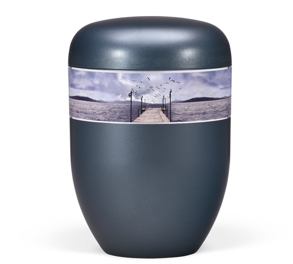 Heiso Elegance Blau Perlmutt Bio Urne