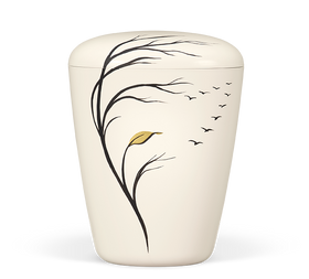 Heiso Exclusive cream white hand-painted organic urn - 0