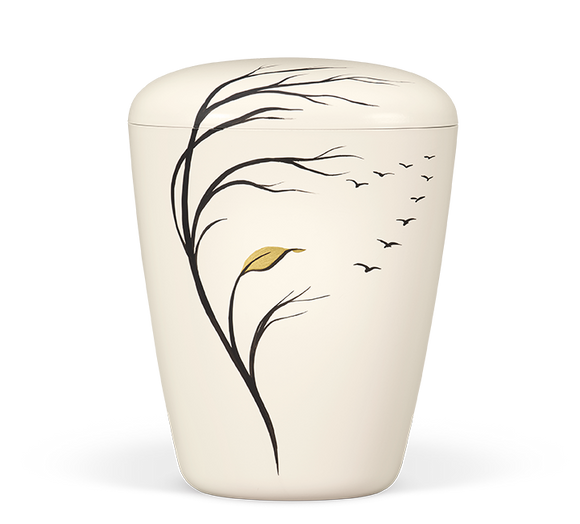 Heiso Exclusive cream white hand-painted organic urn