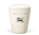 Heiso Exclusive cream white hand-painted organic urn-1