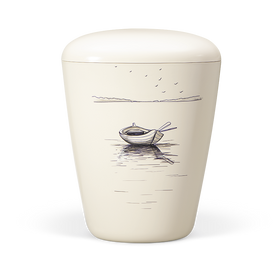 Heiso Exclusive cream white hand-painted organic urn