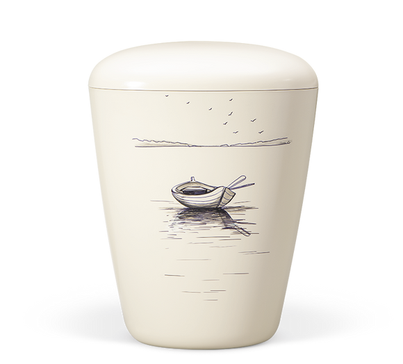 Heiso Exclusive cream white hand-painted organic urn
