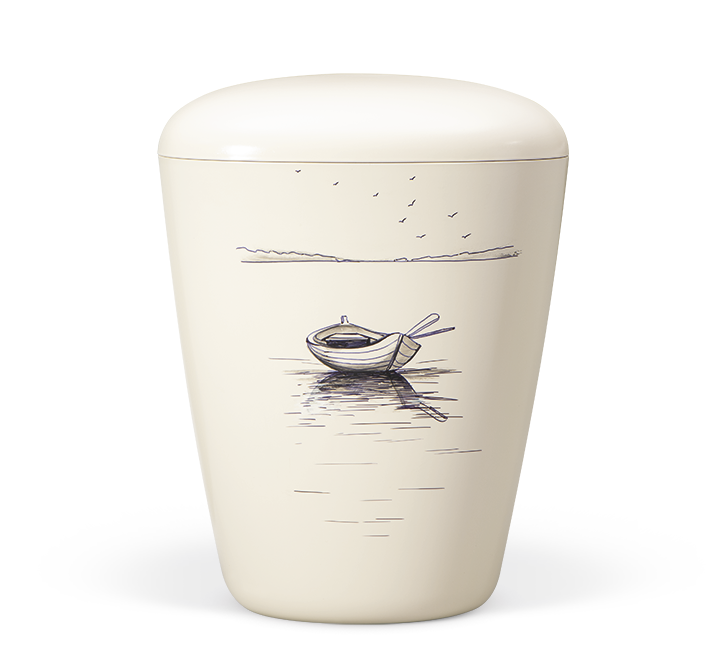 Heiso Exclusive cream white hand-painted organic urn