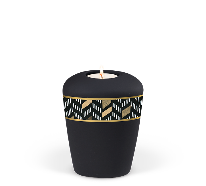 Heiso memorial urn decorative ribbon ceramic