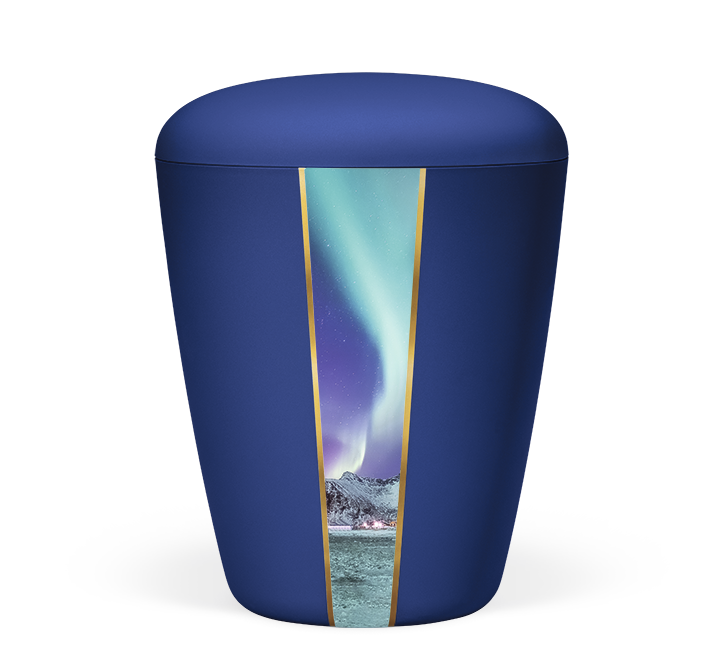Kaufen blau-polarlichter Heiso Exklusiv Dekorstreifen Motiv Bio Urne