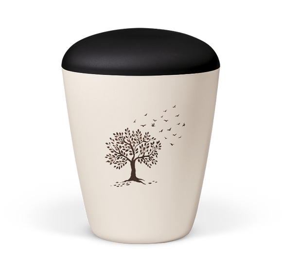 Heiso Exclusive cream white hand-painted organic urn