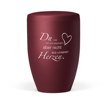 Heiso Avantgarde Trauertext Dekoremblem Herz Bio Urne