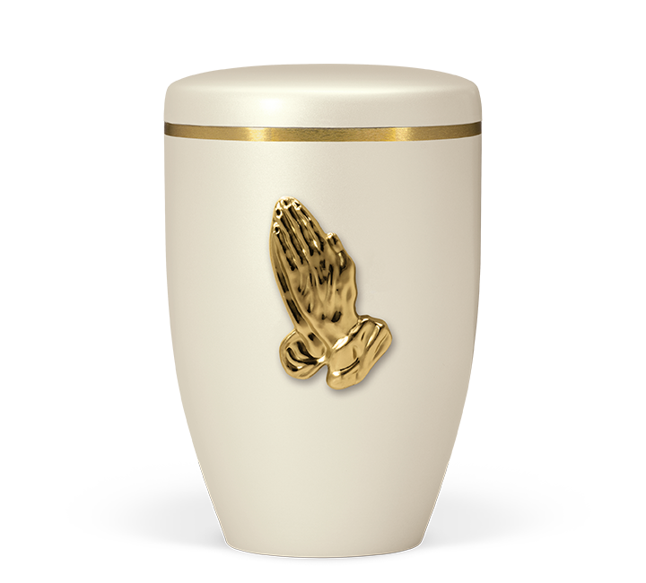 Kaufen cremeweiss-betende-hande Heiso Avantgarde Emblem Gold Poliert Bio Urne