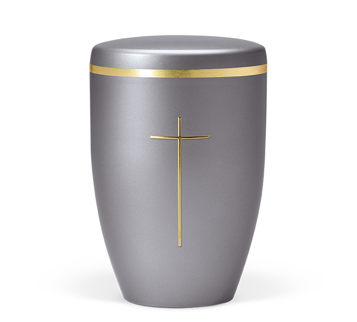 Kaufen stahlgrau-kreuz Heiso Avantgarde Emblem Gold Poliert Bio Urne