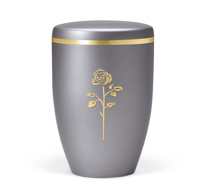 Kaufen stahlgrau-rose Heiso Avantgarde Emblem Gold Poliert Bio Urne