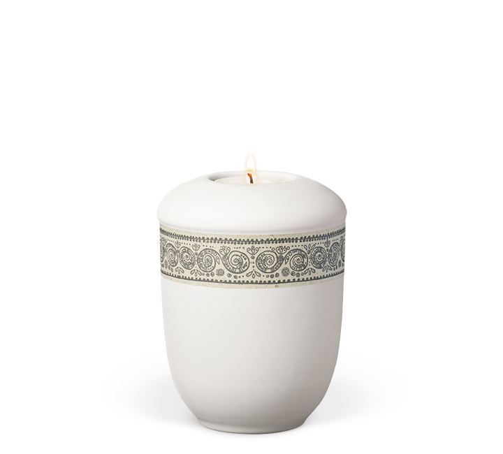 Heiso memorial urn decorative band grass paper ceramic