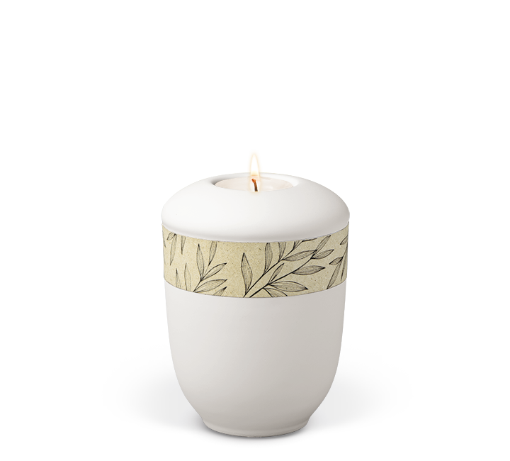 Heiso memorial urn decorative band grass paper ceramic