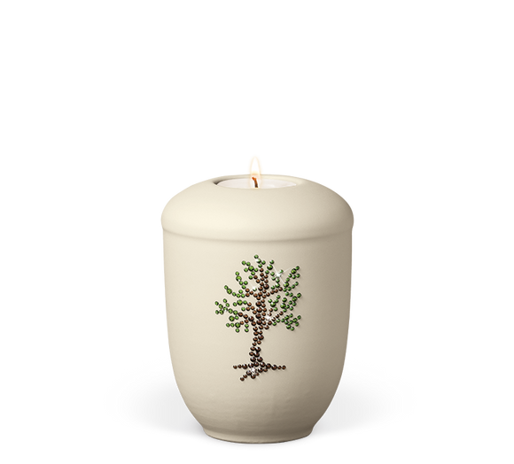 Heiso Gedenkurne Kristalle Keramik