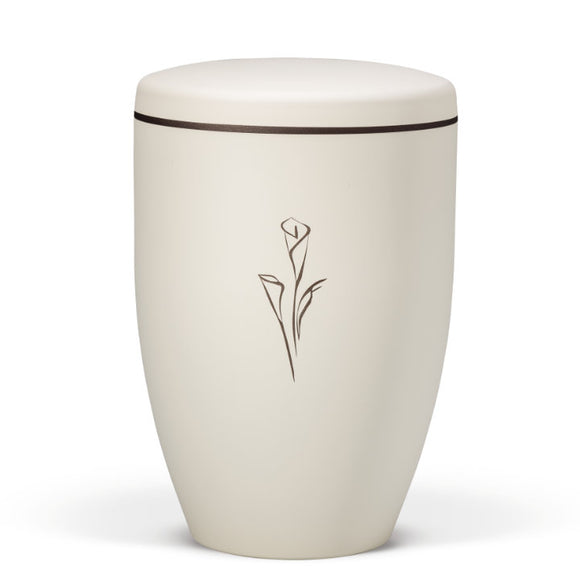 Heiso Avantgarde Beige Velours Tampondruck Bio Urne