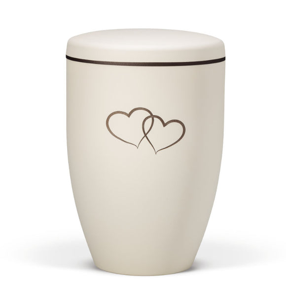 Heiso Avantgarde Beige Velours Tampondruck Bio Urne