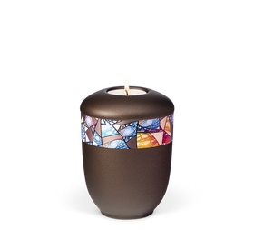 Heiso Gedenkurne Dekorband Muster Keramik - 0